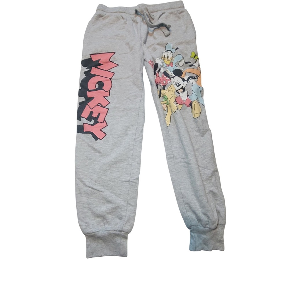 Disney Mickey Mouse Friends Girls Jogger Sweatpants Heather Gray Medium 7-9